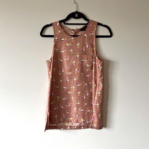 J Crew Pink Floral Tank Size 2
